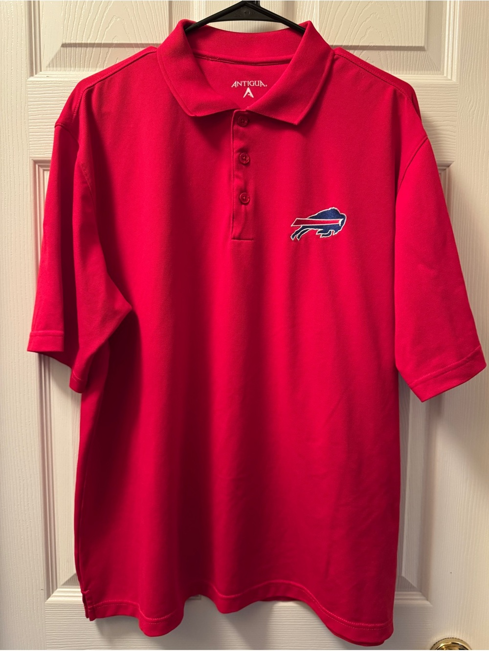Antigua Men's Bright Red Buffalo Bills Logo Polo